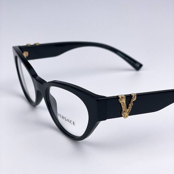 NEW Versace VE3282 GB1 Black Cat Eye Women Eyeglasses - Picture 4 of 12